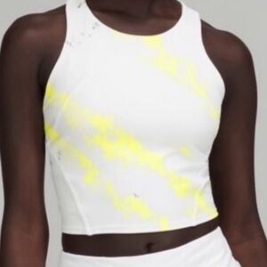 Lululemon Athletica White and Yellow Tank Top